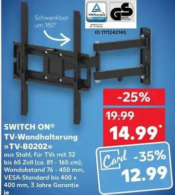 Kaufland Switch On TV Wandhalterung TV-B0202 Angebot