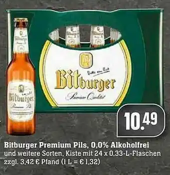 Edeka Bitburger Premium Pils, 0.0% Alkoholfrei Angebot