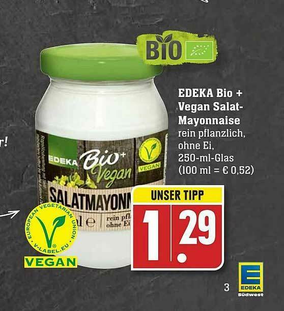 Edeka Bio + Vegan Salatmayonnaise Angebot bei Edeka