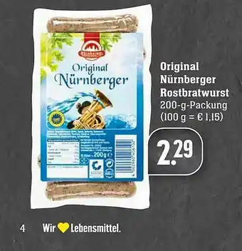 Edeka Original Nürnberger Rostbratwurst Angebot