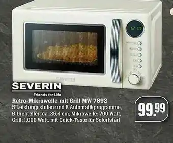 Edeka Severin Retro-mikrowelle Mit Grill Mw7892 Angebot