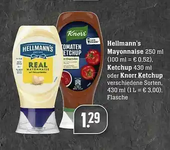 Edeka Hellmann's Mayonnaise, Ketchup Oder Knorr Ketchup Angebot