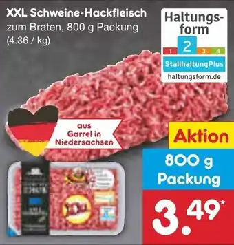 Netto Marken-Discount XXL Schweine Hackfleisch 800 g Packung Angebot