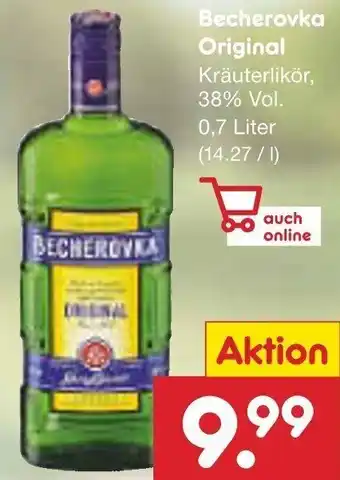 Netto Marken-Discount Becherovka Original Kräuterlikör 0,7 Liter Angebot