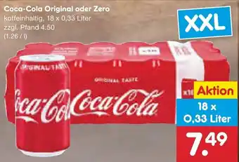 Netto Marken-Discount Coca-Cola Original oder Zero 18x0,33 Liter Angebot