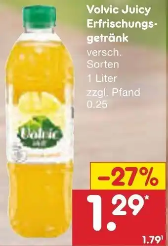 Netto Marken-Discount Volvic Juicy Erfrischungsgetränk 1 Liter Angebot