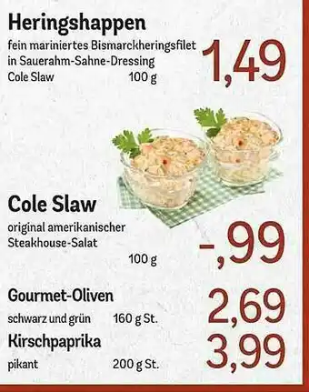 Edeka Heringshappen, Cole Slaw, Gourmet-oliven Oder Kirschpaprika Angebot