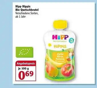 Globus Hipp Hippis Bio Quetschbeutel Angebot