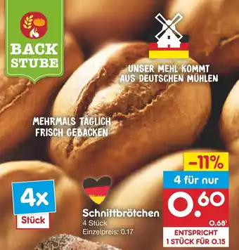 Netto Marken-Discount Schnittbrötchen 4 Stück Angebot