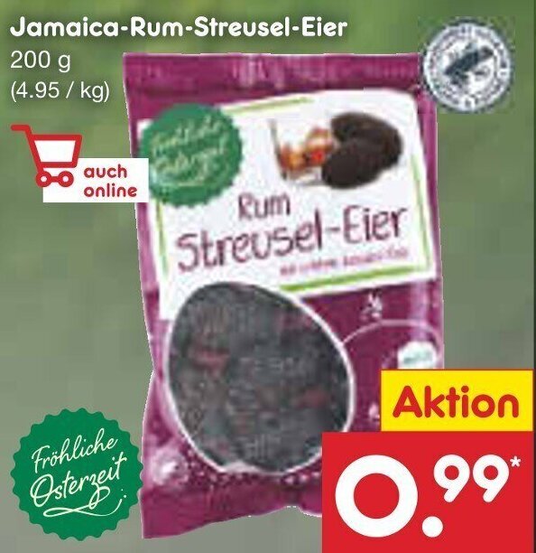 Jamaica Rum Streusel Eier 200 g Angebot bei Netto MarkenDiscount