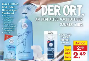 Netto Marken-Discount Blaue Helden Bad oder Glasreiniger Starterset Angebot