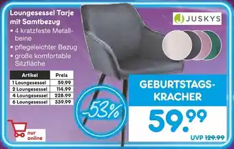 Netto Marken-Discount Juskys Loungesessel Tarje mit Samtbezug Angebot