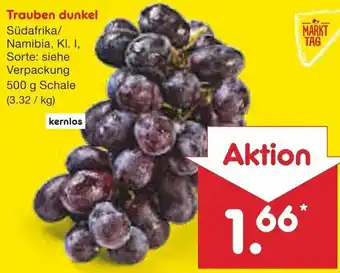 Netto Marken-Discount Trauben dunkel 500 g Schale Angebot