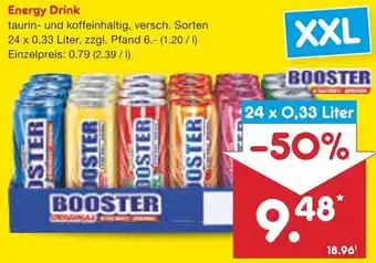 Netto Marken-Discount Booster Energy Drink 24x0,33 Liter Angebot