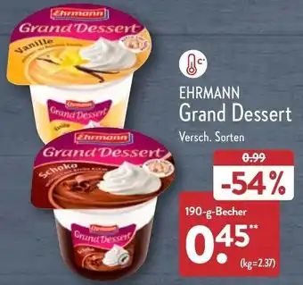 Aldi Nord Ehrmann Grand Dessert 190 g Becher Angebot