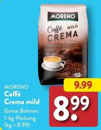 Aldi Nord Moreno Caffè Crema mild 1 kg Packung Angebot