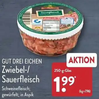 Aldi Nord Gut Drei Eichen Zwiebel/Sauerfleisch 250 g Glas Angebot