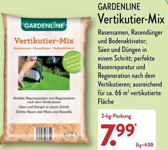 VERDURMAX 4 Kg Vertikutier-Mix 3in1  RSM Nachsaat Mit Startdnger &  Bodenaktivator Fr Dichten Rasen