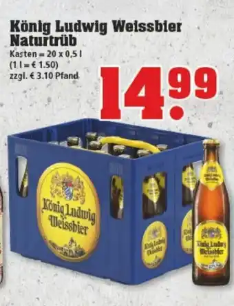 trinkgut König Ludwig Weissbier Naturtrüb 20x0,5L Angebot