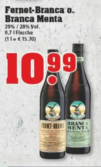 trinkgut Fernet Branca o. Branca Menta 0,7L Angebot