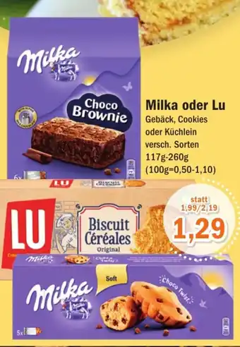 Aktiv Irma Milka oder Lu Gebäck, Cookies oder Küchlein 117-260g Angebot