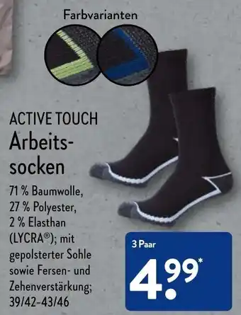 Aldi Nord Active Touch Arbeitssocken Angebot