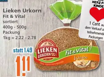 Klaas und Kock Lieken Urkorn Fit & Vital  400/500g Angebot