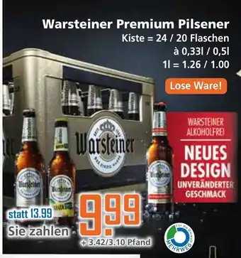 Klaas und Kock Warsteiner Premium Pilsener 24x0,33L/20x0,5L Angebot