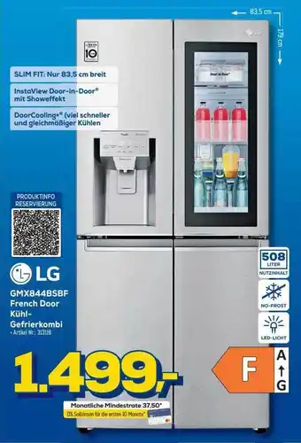 Euronics Berlet Lg gmx844bsbf french door kühl-gefrierkombi Angebot