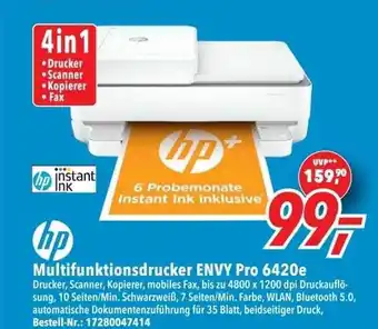 dodenhof Hp multifunktionsdrucker envy pro 6420e Angebot