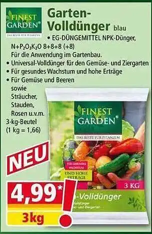 Norma Finest garden garten-volldünger blau Angebot