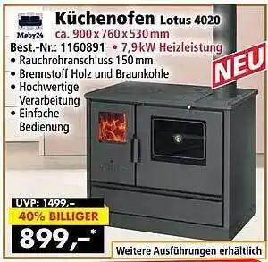 Norma24 Küchenofen lotus 4020 Angebot