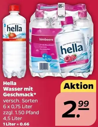 NETTO Hella Wasser mit Geschmack 6x0,75 Liter Angebot