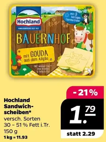 NETTO Hochland Sandwich Scheiben 150 g Angebot