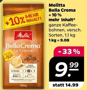 NETTO Melitta Bella Crema + 10% mehr Inhalt 1,1 kg Angebot