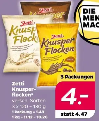 NETTO Zetti Knusperflocken 3x120-130 g Angebot