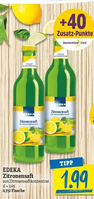 NP Discount Edeka Zitronensaft 0,75L Angebot