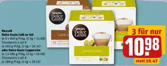 REWE Center Nescafé Dolce Gusto Café au Lait 3x160 g oder Dolce Gusto Cappuccino 3x186 g Pckg. Angebot