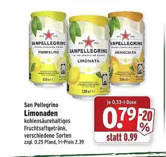 Wasgau San Pellegrino Limonaden Angebot