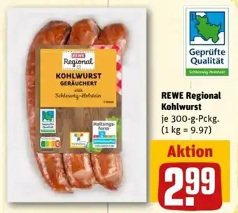 REWE Center Rewe Regional Kohlwurst 300 g Pckg. Angebot