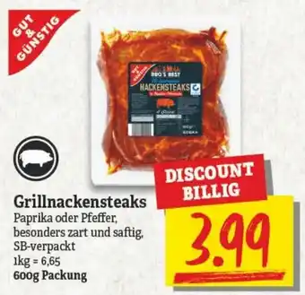 NP Discount Gut & Günstig Grillnackensteaks 600g Angebot