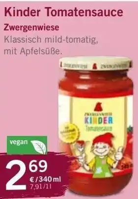 Bioladen Zwergenwiese Kinder Tomatensauce 340 ml Angebot