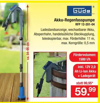 Zimmermann Gude Akku-Regenfasspumpe RFP 12-201-04 Angebot