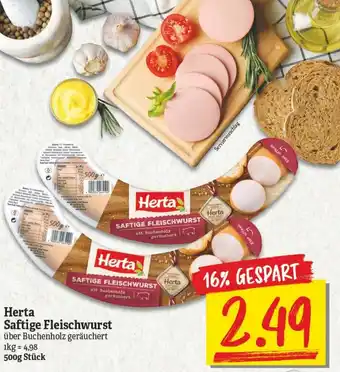 NP Discount Herta Saftige Fleischwurst 500g Angebot