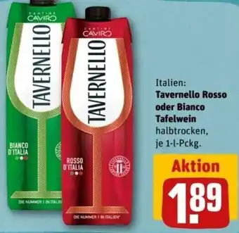 REWE Center Tavernello Rosso oder Bianco Tafelwein 1 L Pckg. Angebot