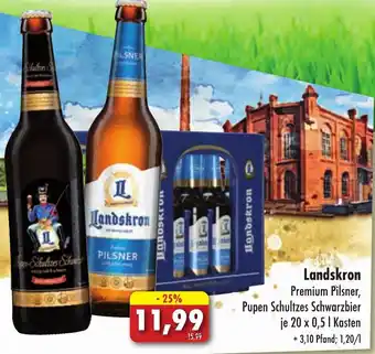 Lösch Depot Landskron Premium Pilsner, Pupen Schultzes Schwarzbier 20x0,5 L Kasten Angebot