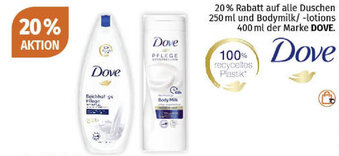 Müller Duschen 250ml und Bodymilk/ lotions 400ml der Marke Dove Angebot