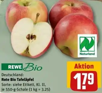 REWE Center Rote Bio Tafeläpfel 550 g Schale Angebot