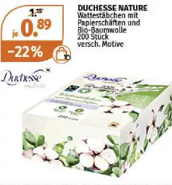 Müller Duchhesse Nature Wattestäbchen mit Papierschäften und Bio Baumwolle Angebot