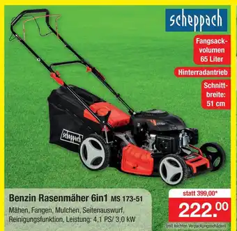 Zimmermann Scheppach Benzin Rasenmaher 6in1 MS 173-51 Angebot